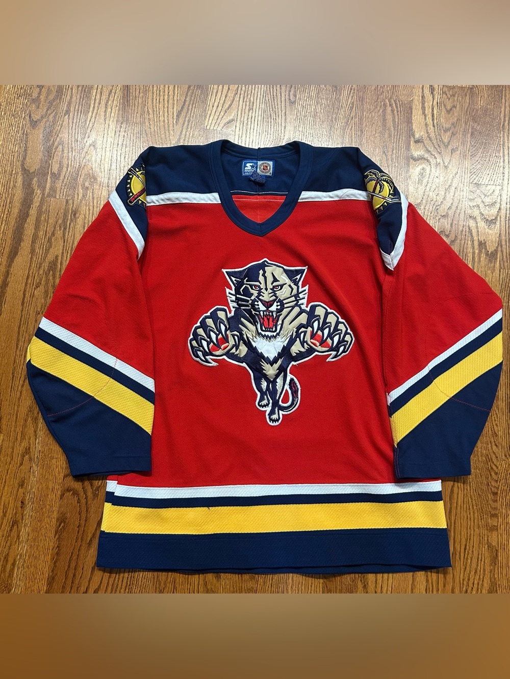 Vintage 90s Starter Florida Panthers NHL Hockey Jersey Mens Large Red Stitched